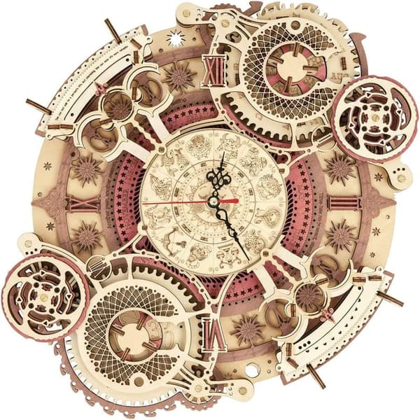 DIY 3D Wooden Puzzle Clock Model Kit for Teens & Adults