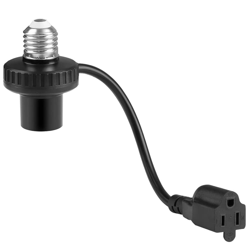 3-in-1 E26/E27 Light Socket Adapter with Extension Cord