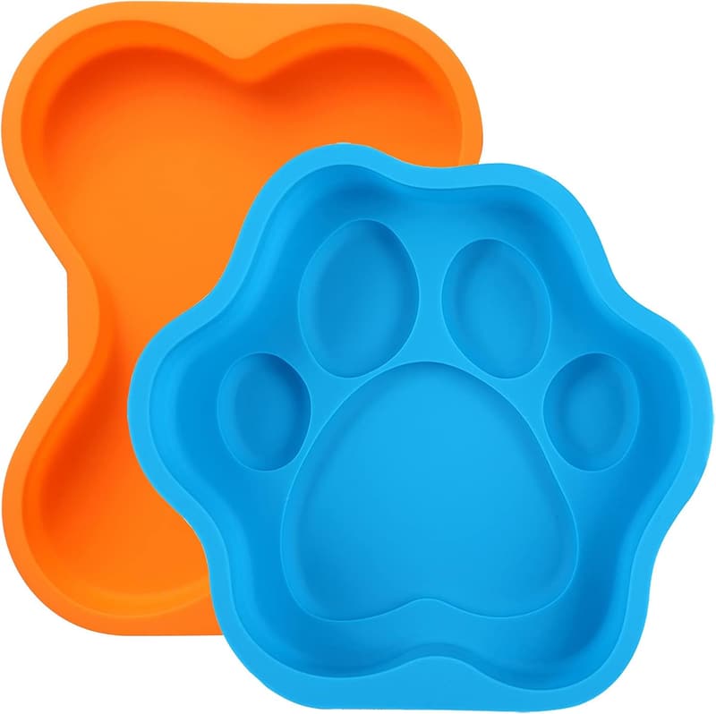 Bone-Shaped Silicone Dog Birthday Cake Pans - 8 Inch (2 Pcs)