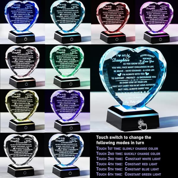 Daughter's Birthday Heart Crystal Keepsake from Parents