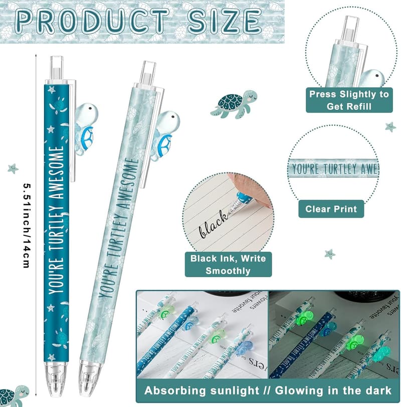 Inspirational Turtle Ballpoint Pens - 60 Pcs Employee Gifts