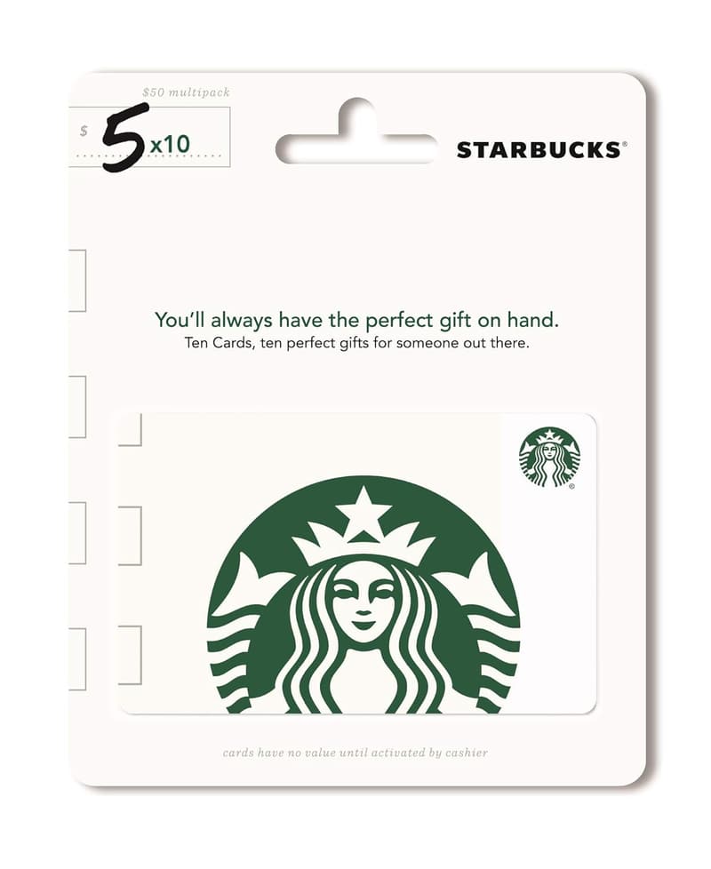 Starbucks Gift Cards 10-Pack - $5 Each