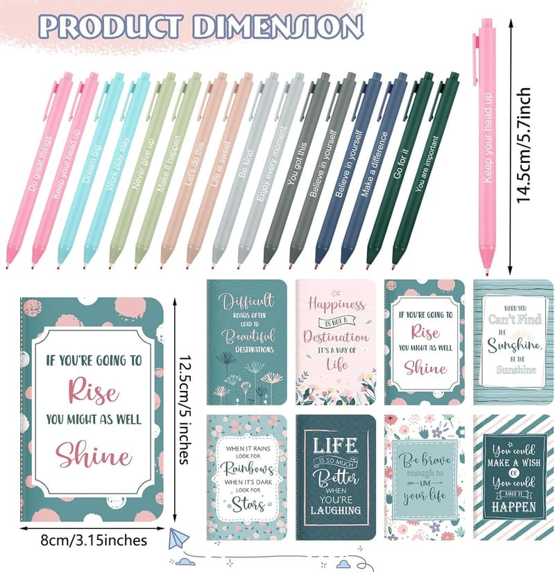 Inspirational Pen and Notepad Gift Set for Men and Women