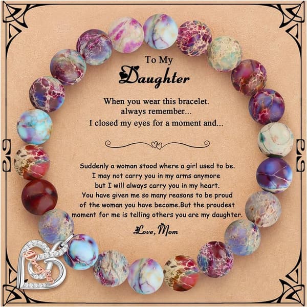 Natural Colorful Imperial Jasper Heart Bracelet for Women