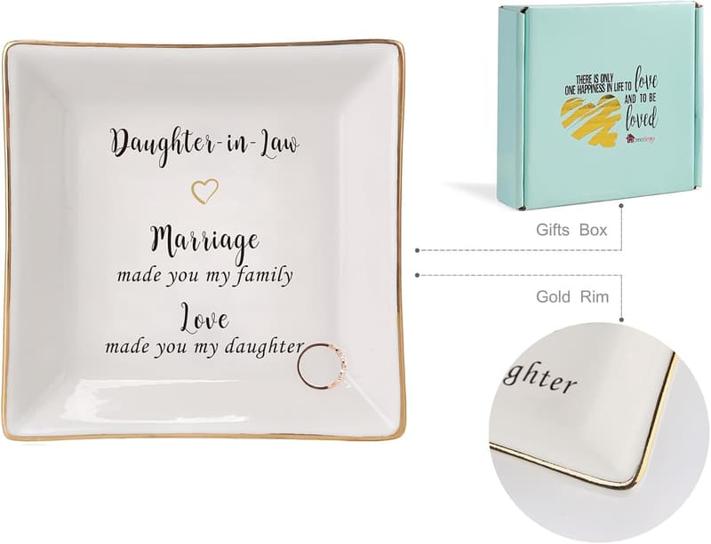 Ceramic Ring Dish Jewelry Tray for Mom and Friends