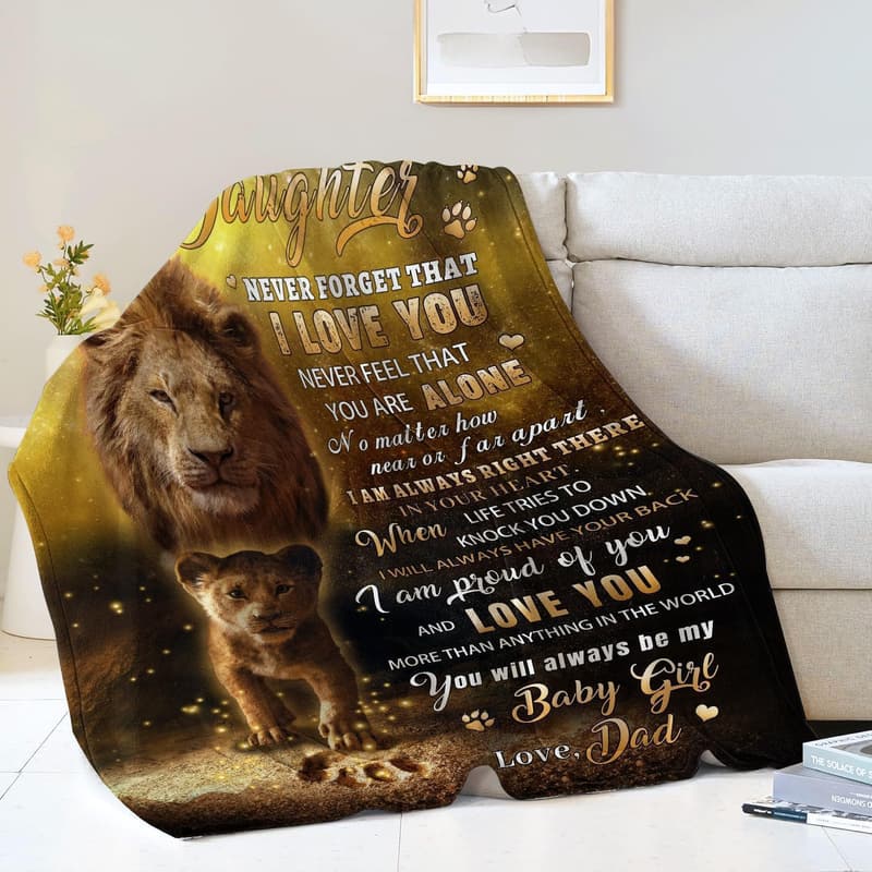 Daughter's Birthday Gift: Soft Flannel Lion Throw Blanket 50