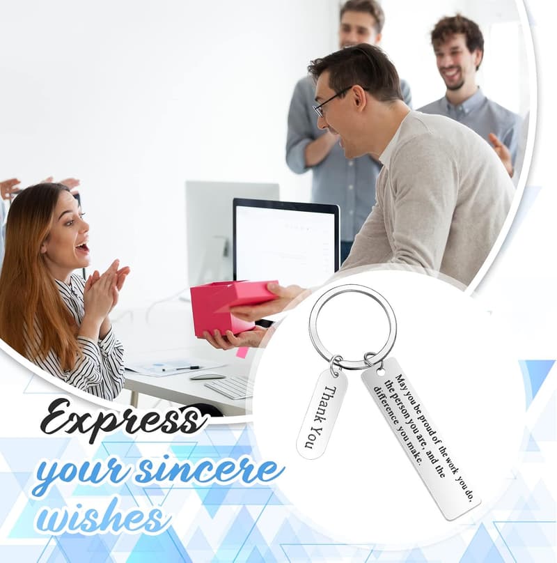Employee Appreciation Keychains - 32 Pack Thank You Gift Set