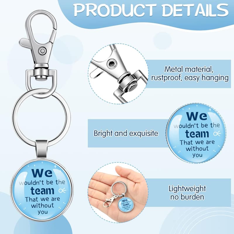 Employee Appreciation Gift Set: 12 Inspirational Keychains & Cards