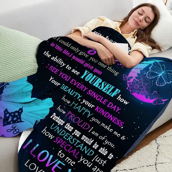 Daughter Blanket from Mom - Christmas & Birthday Gift (50