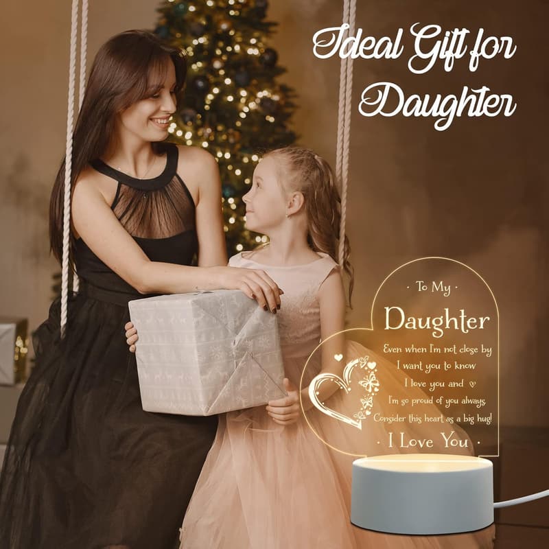 Engraved Night Light for Daughter - Unique Mother's Day Gift