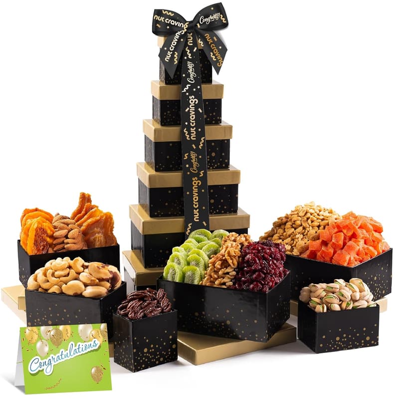 Congratulations Gourmet Nut & Dried Fruit Gift Tower