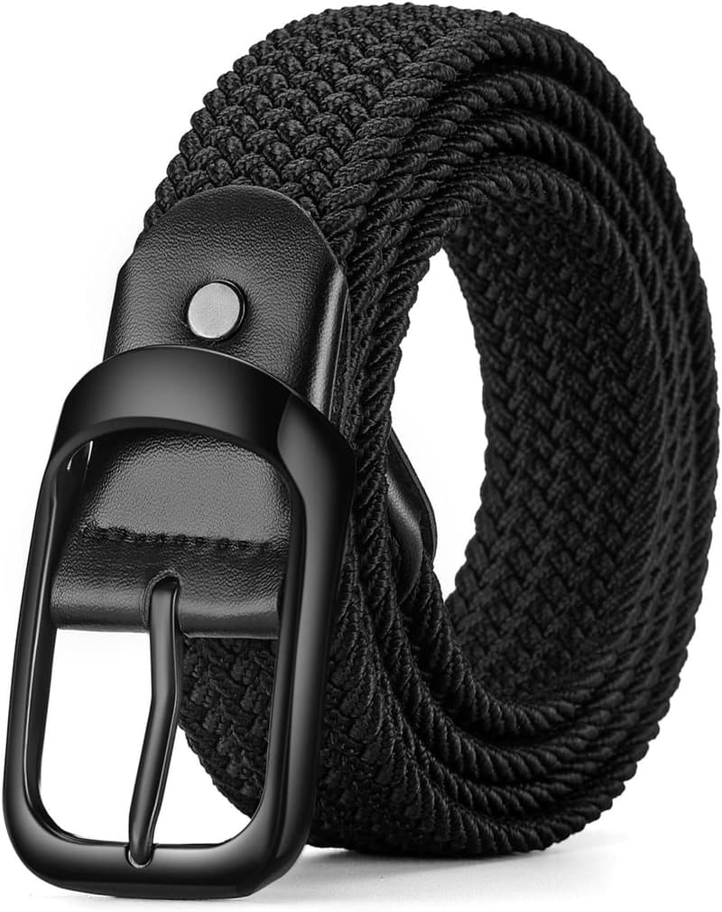 Big & Tall Stretchable Elastic Belt for Men - Black