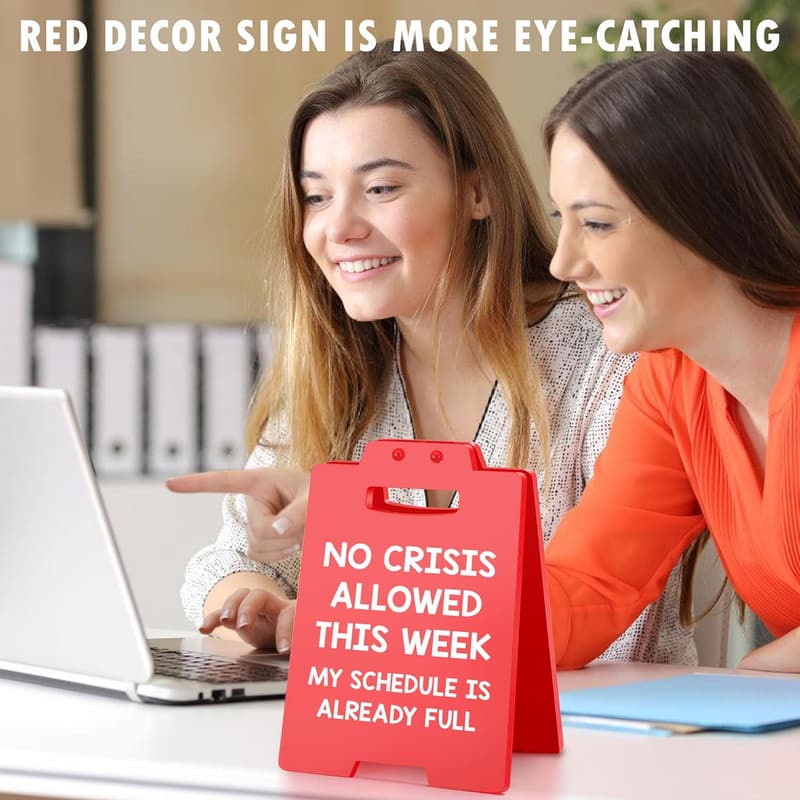 Boss Day Red Sign - Funny Office Desk Decor for Managers