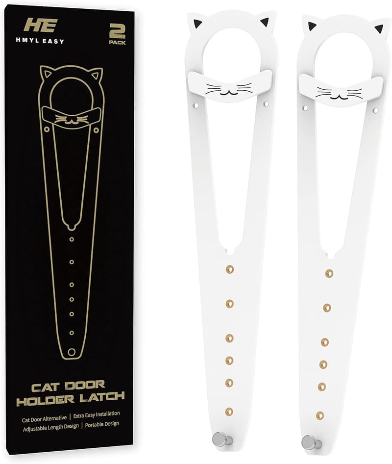 Adjustable Cat Door Latch - Dog-Proof Design, 2 Pack