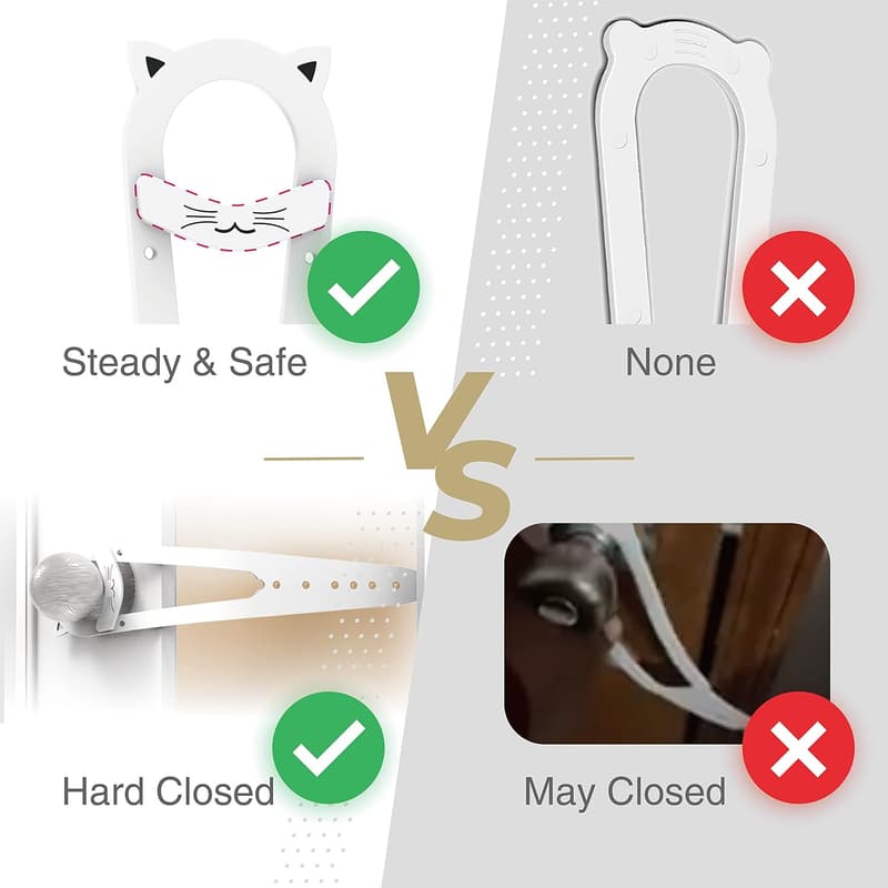 Adjustable Cat Door Latch - Dog-Proof Design, 2 Pack