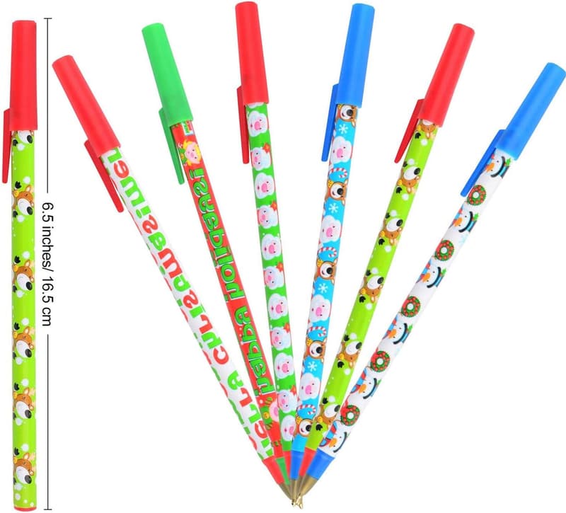 Christmas Ballpoint Pens Set - 24 Piece Holiday Writing Gift