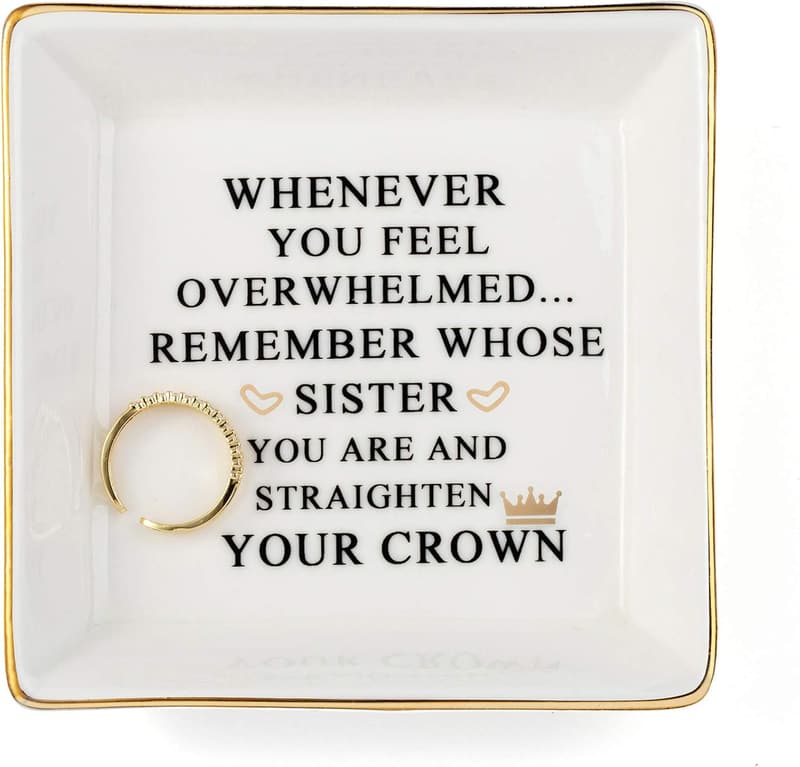 Sister Birthday Trinket Dish - Inspirational Jewelry Tray