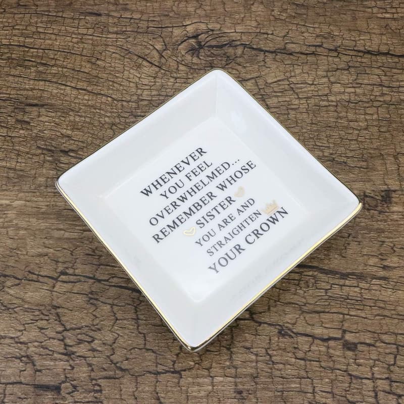 Sister Birthday Trinket Dish - Inspirational Jewelry Tray