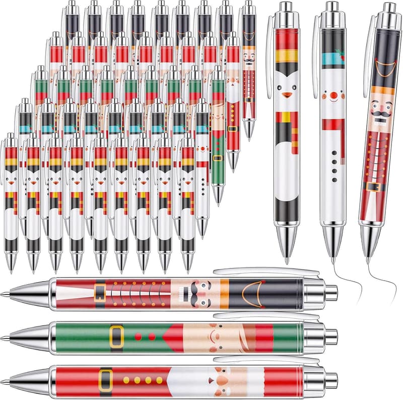 Christmas Novelty Pens – 100 Pcs Cute Cartoon Ballpoint Set