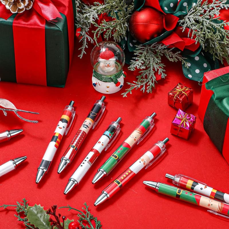 Christmas Novelty Pens – 100 Pcs Cute Cartoon Ballpoint Set
