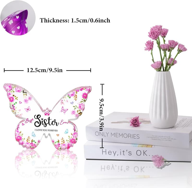 Personalized Butterfly Plaque for Sister's Birthday