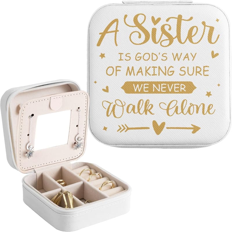 Sister Jewelry Organizer - Portable Leather Travel Case
