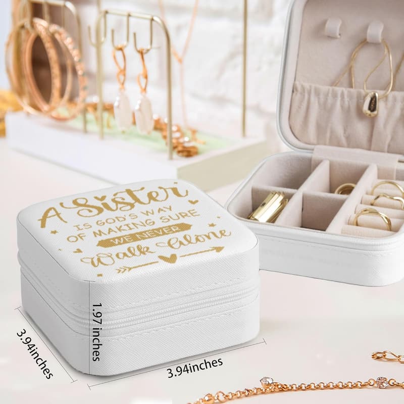 Sister Jewelry Organizer - Portable Leather Travel Case