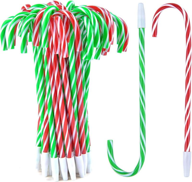 Christmas Candy Cane Pens - 48 Pack, Red & White, Green & White