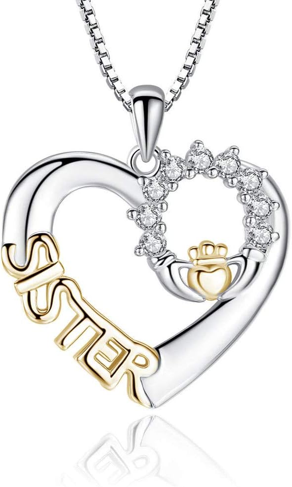 Graduation Gift Gold Heart Necklace for Sisters
