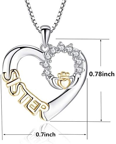 Graduation Gift Gold Heart Necklace for Sisters