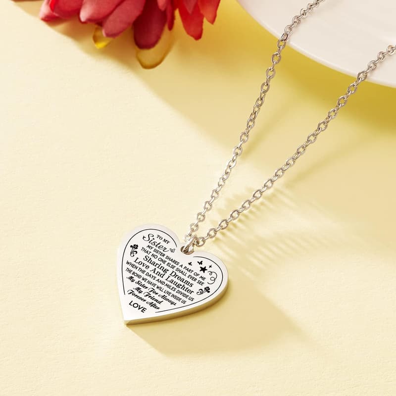 Mother's Day Heart-Shaped Pendant Necklace for Women and Teens