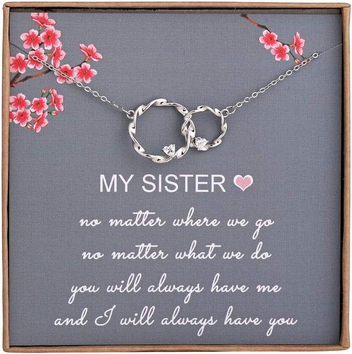 Sterling Silver Infinity Necklace for Sisters - Birthday Gift