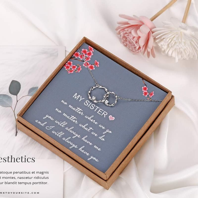 Sterling Silver Infinity Necklace for Sisters - Birthday Gift