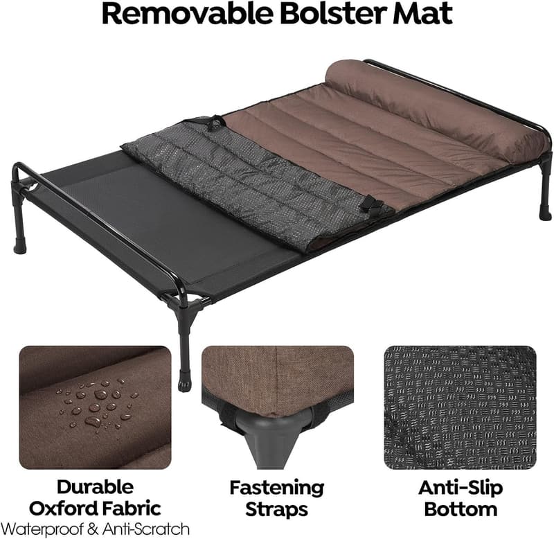 Cooling Elevated Dog Bed with Waterproof Pillow, 41 x 27