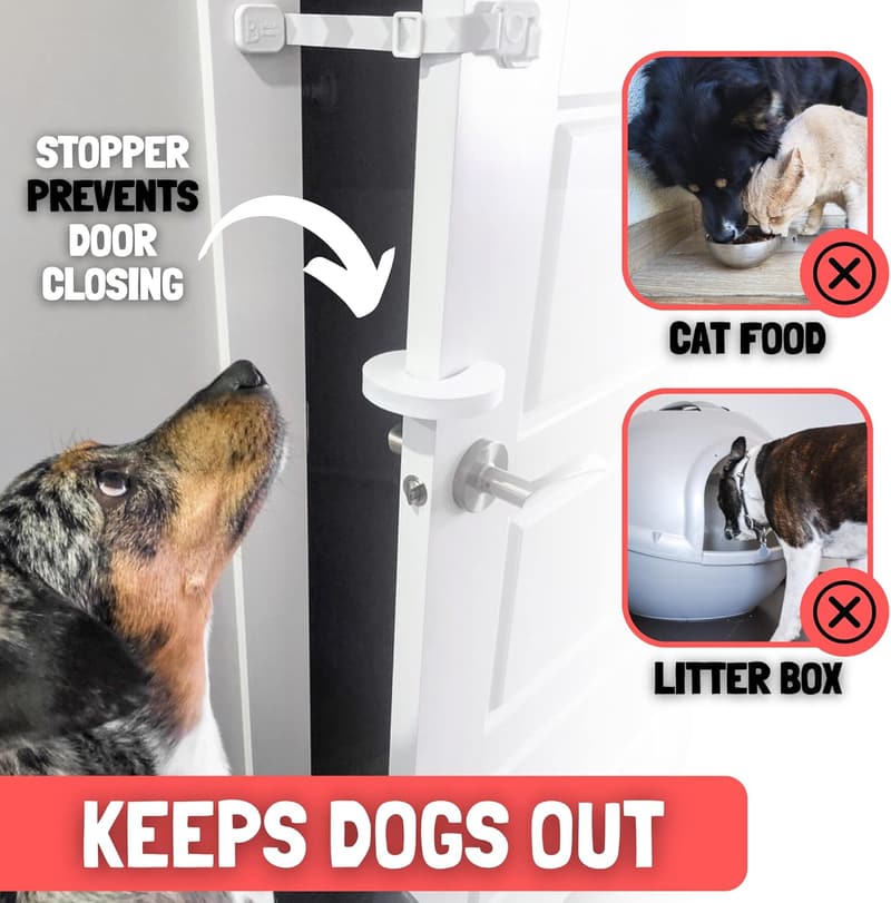 Adjustable Cat Door Latch & Stopper - Dog-Proof Strap