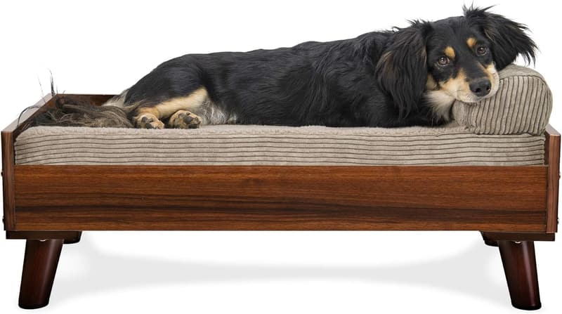 Mid-Century Modern Dog Bed Frame for Medium Dogs - Walnut