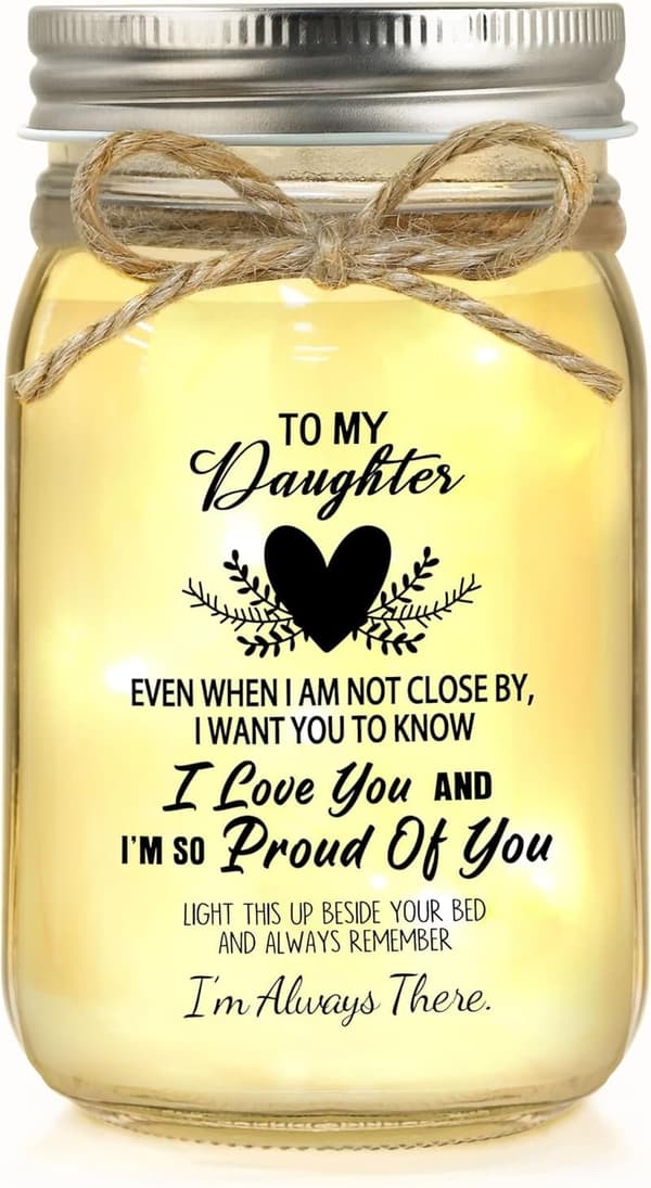 Birthday Gift for Daughter - Decorative Night Light Jar