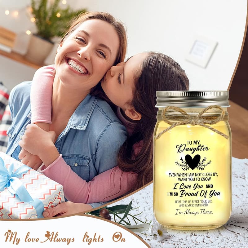 Birthday Gift for Daughter - Decorative Night Light Jar