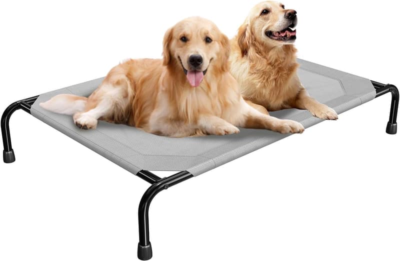 Extra Large Waterproof Dog Bed, Breathable Cot (400lb) - Grey
