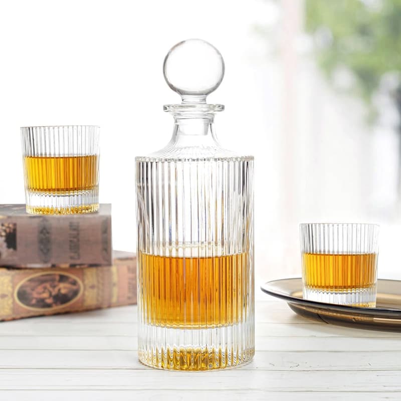 Whiskey Decanter Set with 2 Glasses for Men and Women