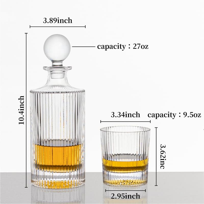 Whiskey Decanter Set with 2 Glasses for Men and Women