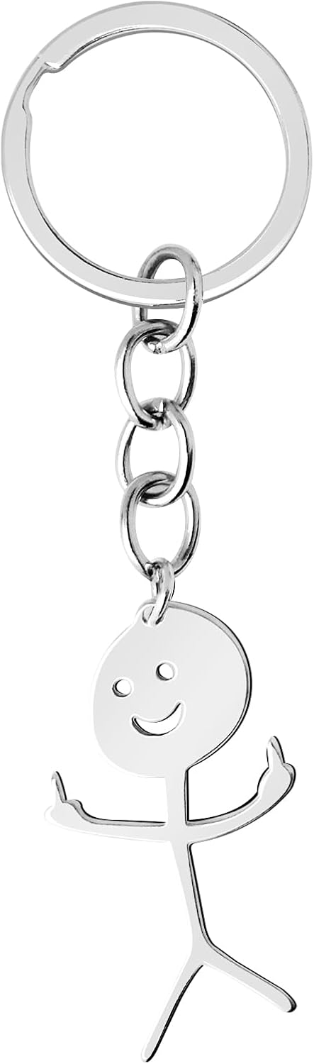 Funny Middle Finger Doodle Keychain for Adults