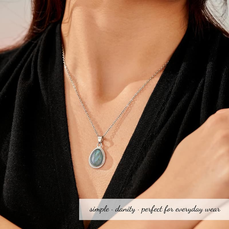 Moonstone & Amethyst Crystal Pendant Necklace for Women