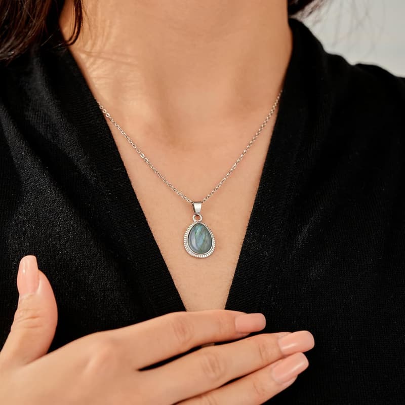 Moonstone & Amethyst Crystal Pendant Necklace for Women