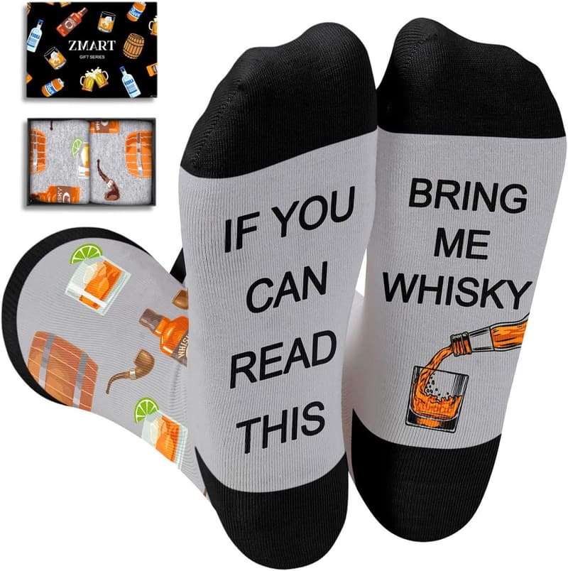 Bourbon Whiskey Socks for Men - Funny Drink Lover's Gift