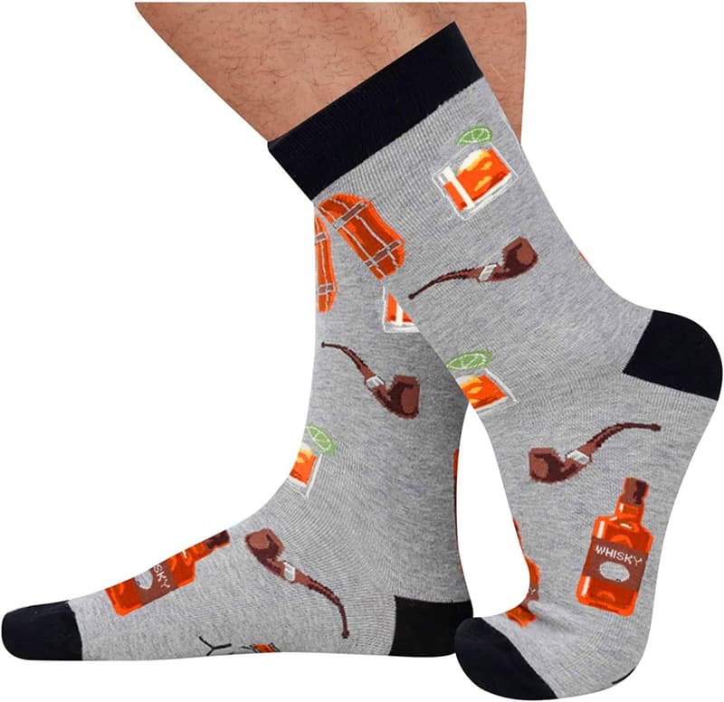 Bourbon Whiskey Socks for Men - Funny Drink Lover's Gift