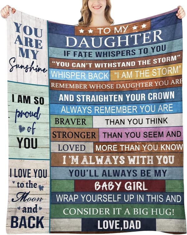 Daughter's Personalized Blanket - Perfect Birthday or Graduation Gift