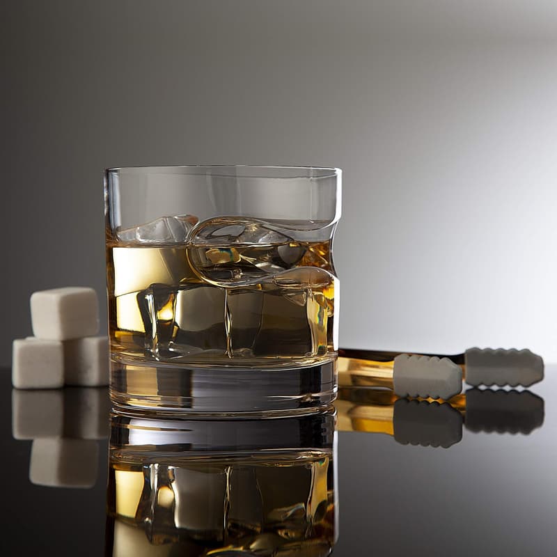 Godinger Whiskey Glass Set with Cooling Stones and Tongs