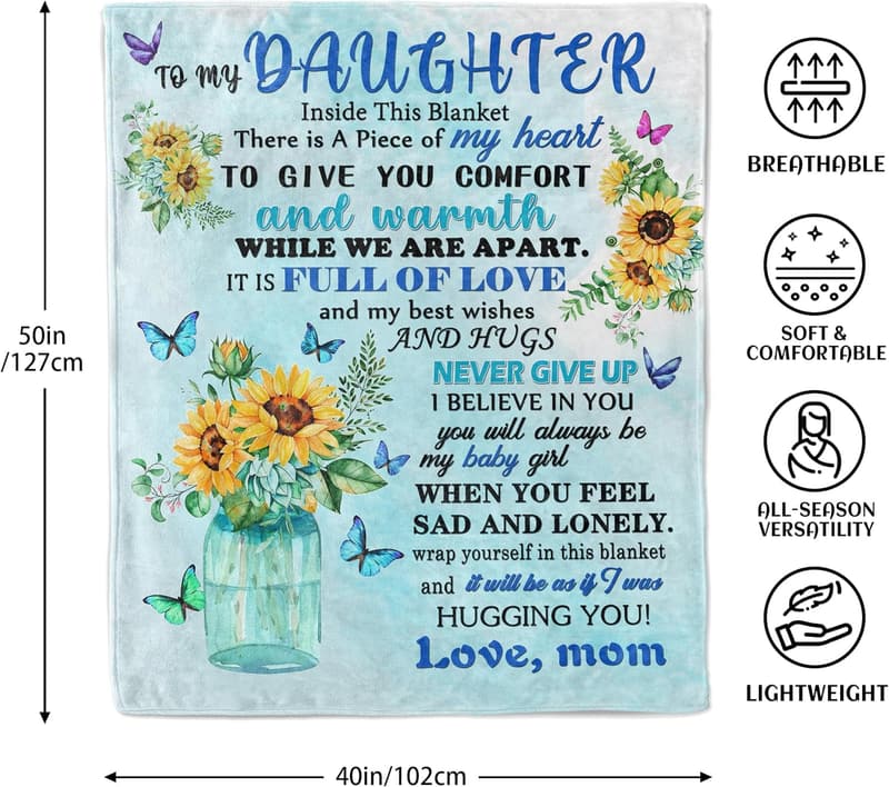 Mom's Blanket Gift for Adult Daughter - 40