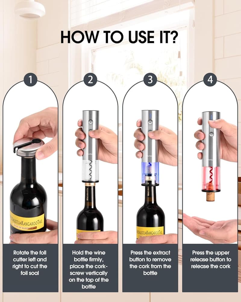 6-in-1 Electric Wine Opener Set for Home Parties and Outdoor Gifts